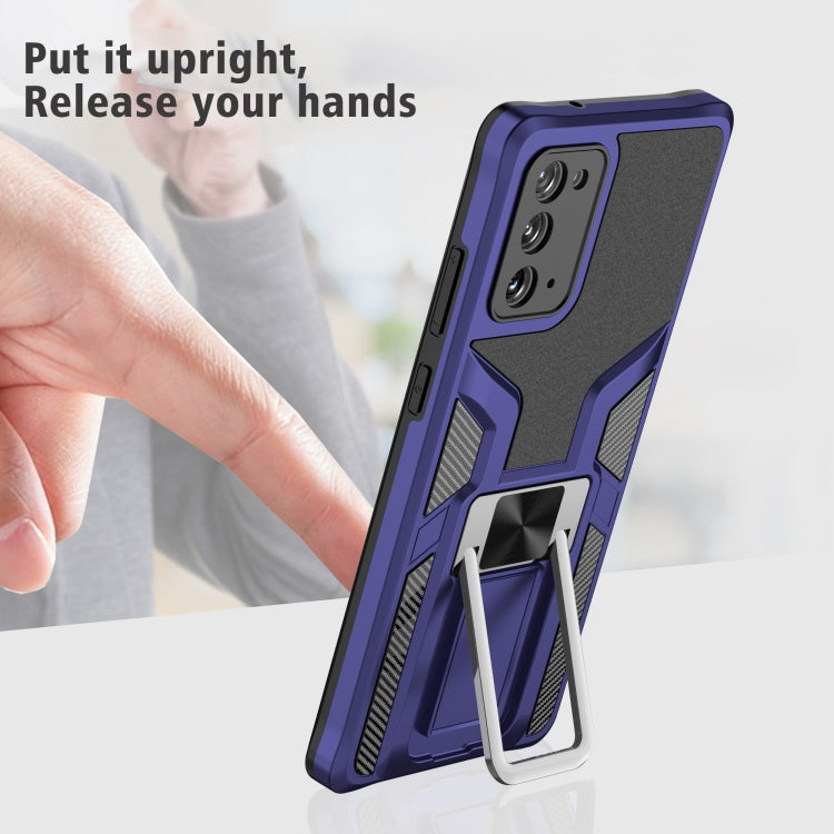 For Samsung Galaxy Note20 Armor 2 in 1 PC + TPU Magnetic Shockproof Case with Foldable Holder