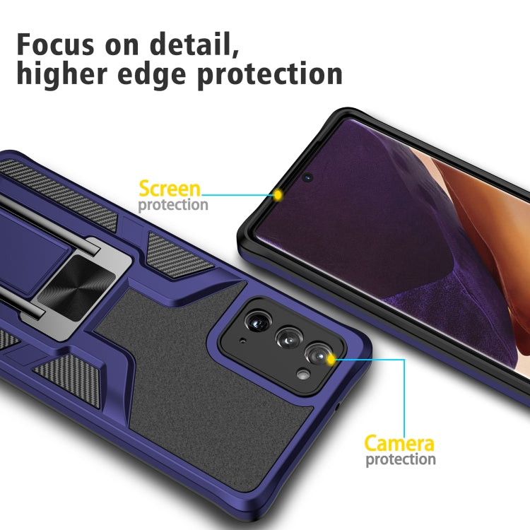 For Samsung Galaxy Note20 Armor 2 in 1 PC + TPU Magnetic Shockproof Case with Foldable Holder