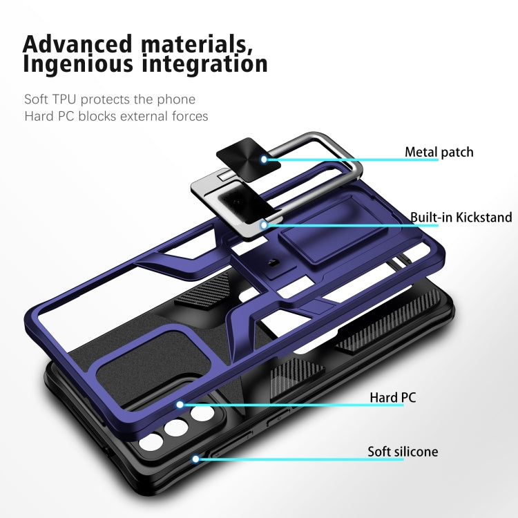 For Samsung Galaxy Note20 Armor 2 in 1 PC + TPU Magnetic Shockproof Case with Foldable Holder