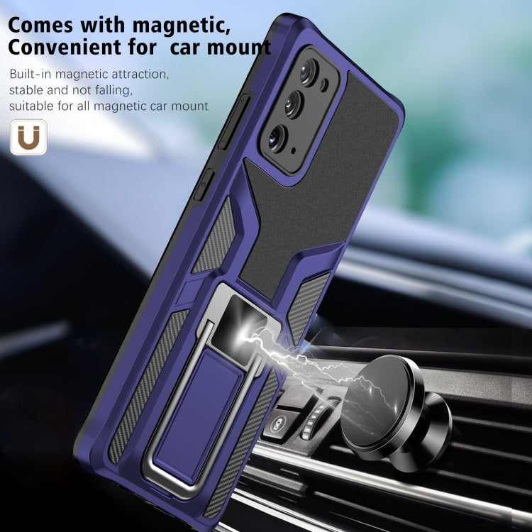 For Samsung Galaxy Note20 Armor 2 in 1 PC + TPU Magnetic Shockproof Case with Foldable Holder