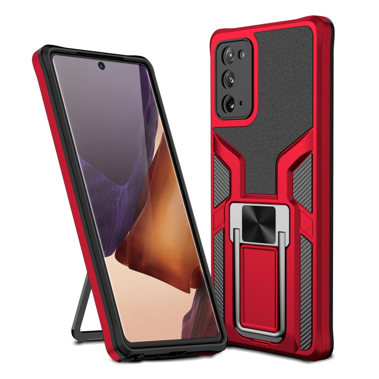 For Samsung Galaxy Note20 Armor 2 in 1 PC + TPU Magnetic Shockproof Case with Foldable Holder