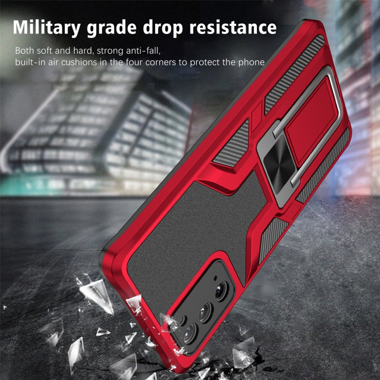 For Samsung Galaxy Note20 Armor 2 in 1 PC + TPU Magnetic Shockproof Case with Foldable Holder