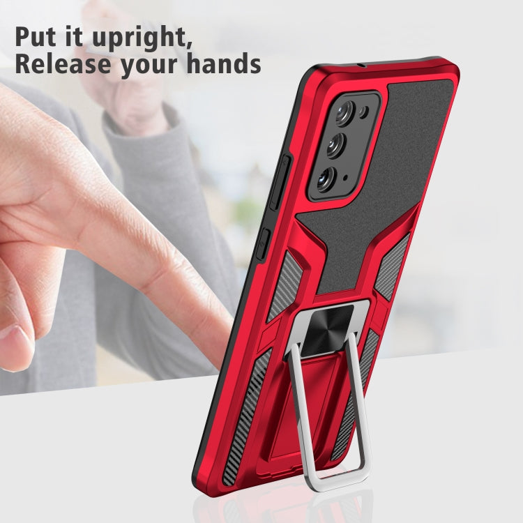 For Samsung Galaxy Note20 Armor 2 in 1 PC + TPU Magnetic Shockproof Case with Foldable Holder