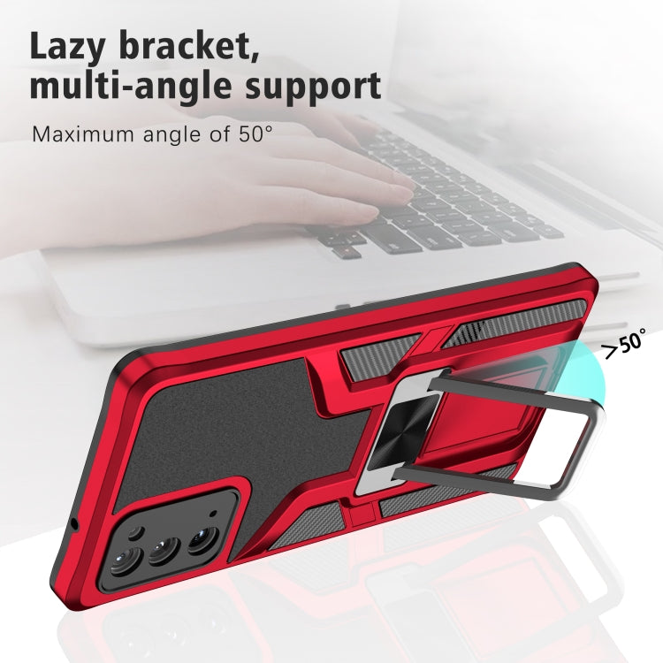 For Samsung Galaxy Note20 Armor 2 in 1 PC + TPU Magnetic Shockproof Case with Foldable Holder