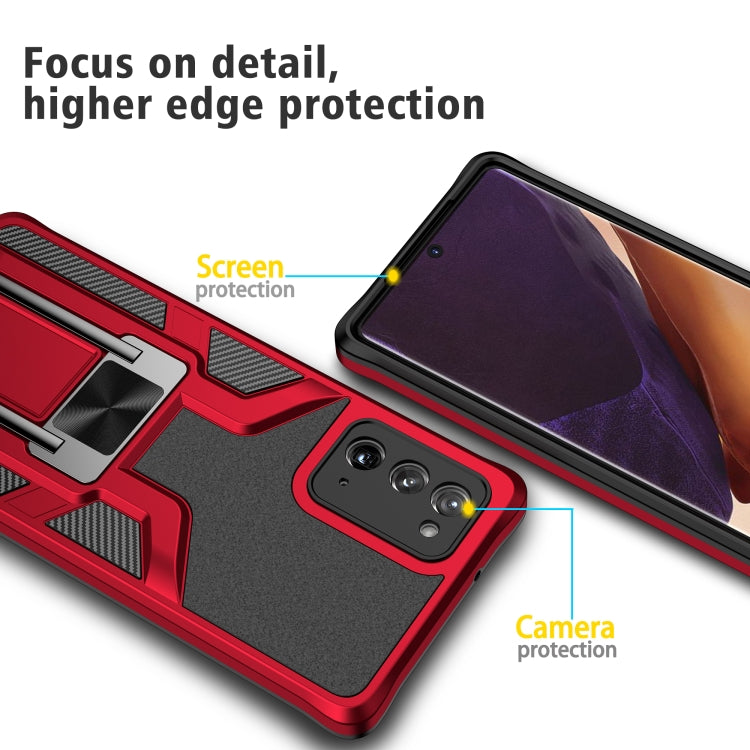 For Samsung Galaxy Note20 Armor 2 in 1 PC + TPU Magnetic Shockproof Case with Foldable Holder