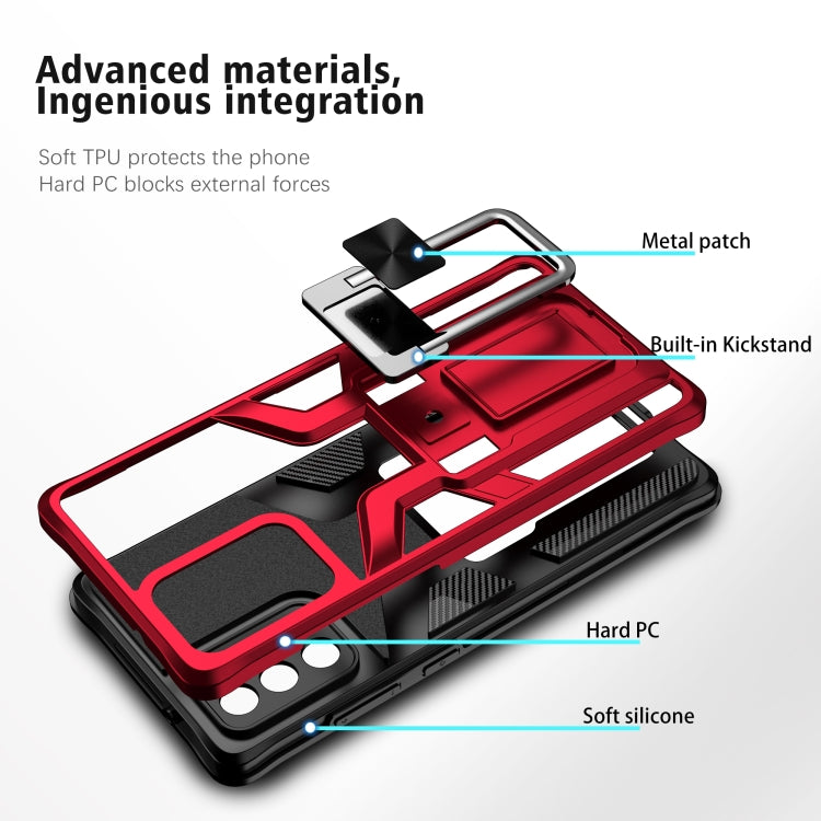 For Samsung Galaxy Note20 Armor 2 in 1 PC + TPU Magnetic Shockproof Case with Foldable Holder