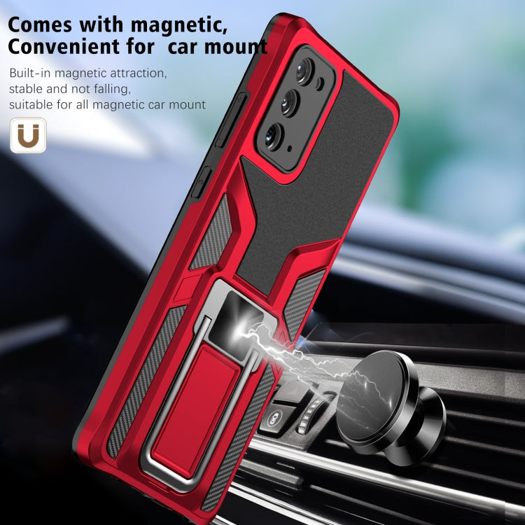 For Samsung Galaxy Note20 Armor 2 in 1 PC + TPU Magnetic Shockproof Case with Foldable Holder