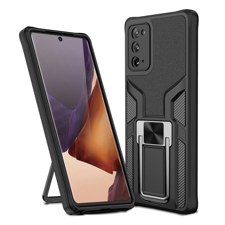 For Samsung Galaxy Note20 Armor 2 in 1 PC + TPU Magnetic Shockproof Case with Foldable Holder