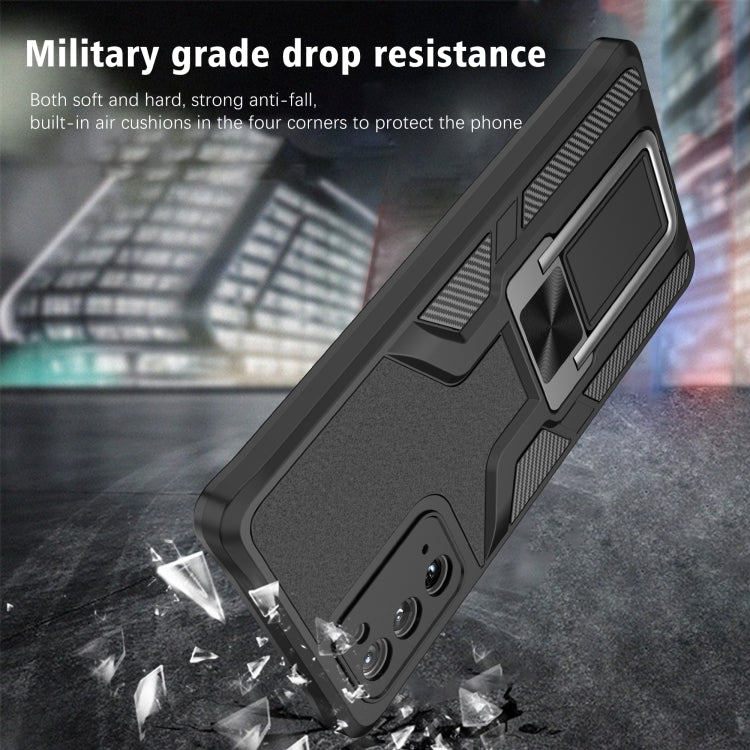 For Samsung Galaxy Note20 Armor 2 in 1 PC + TPU Magnetic Shockproof Case with Foldable Holder