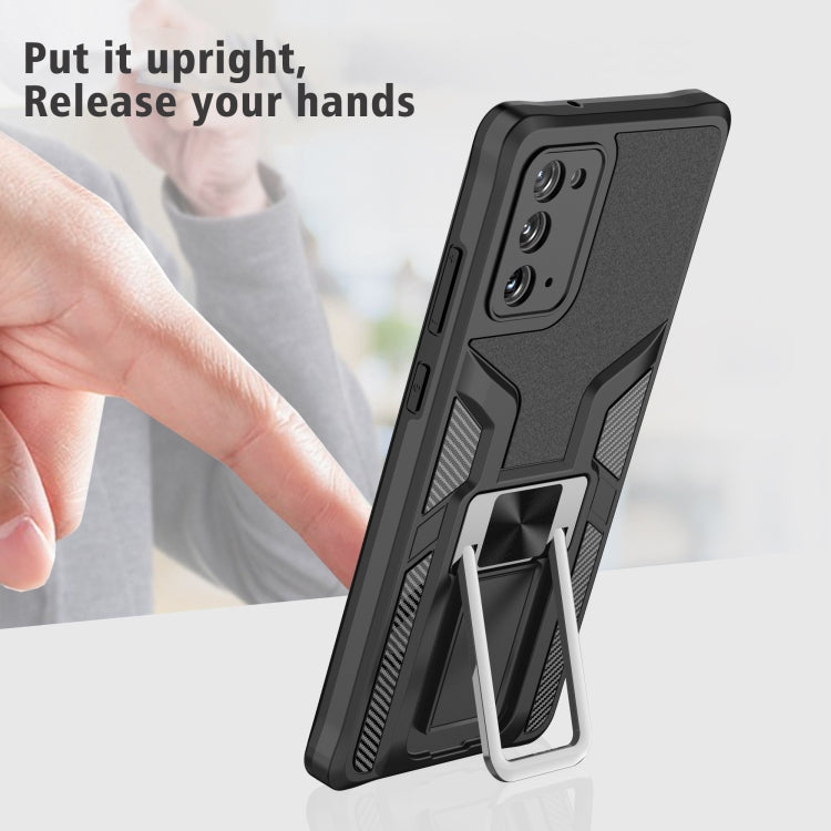 For Samsung Galaxy Note20 Armor 2 in 1 PC + TPU Magnetic Shockproof Case with Foldable Holder