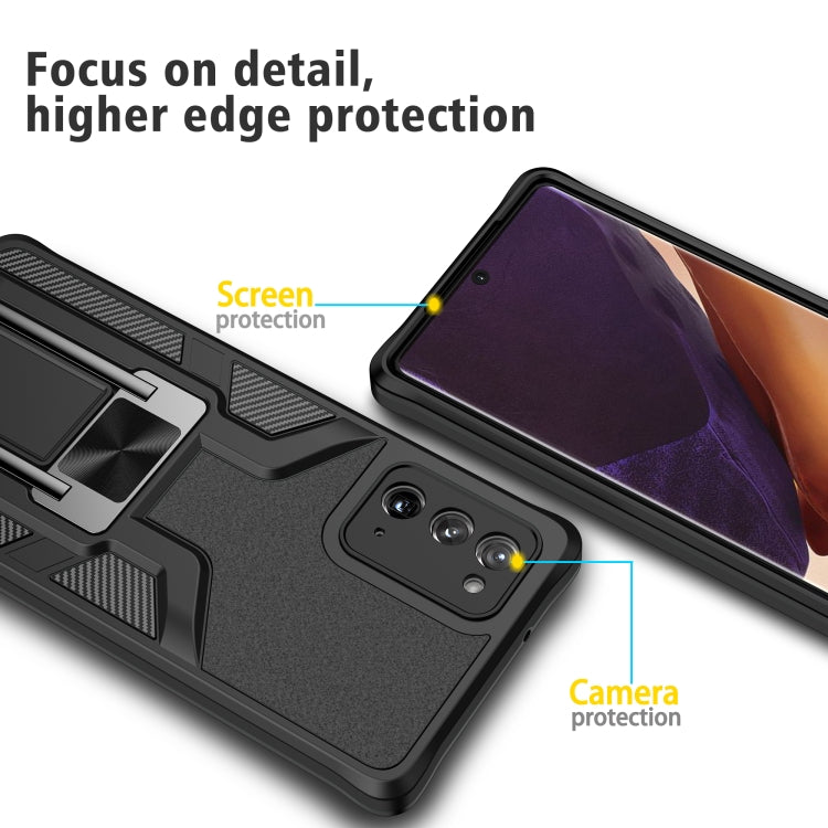 For Samsung Galaxy Note20 Armor 2 in 1 PC + TPU Magnetic Shockproof Case with Foldable Holder