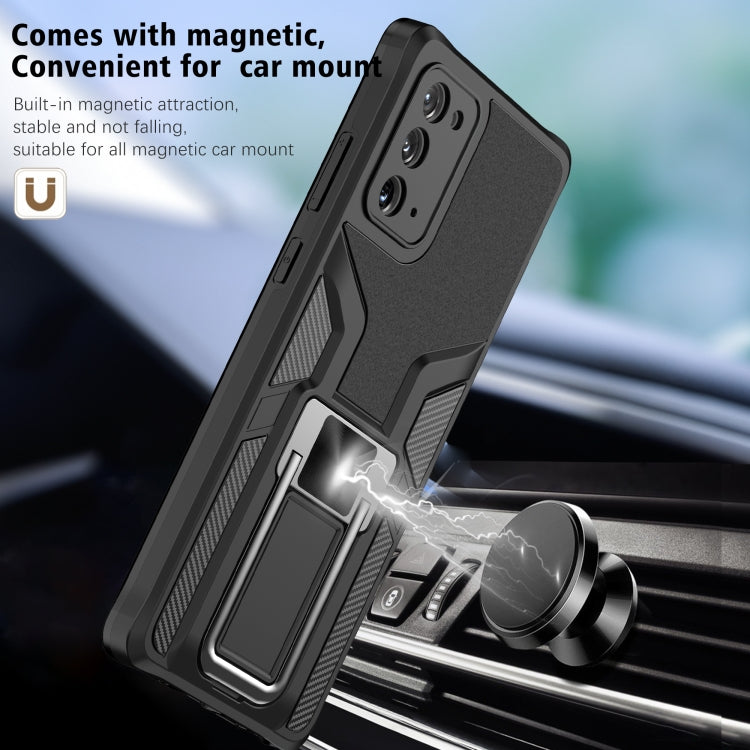 For Samsung Galaxy Note20 Armor 2 in 1 PC + TPU Magnetic Shockproof Case with Foldable Holder