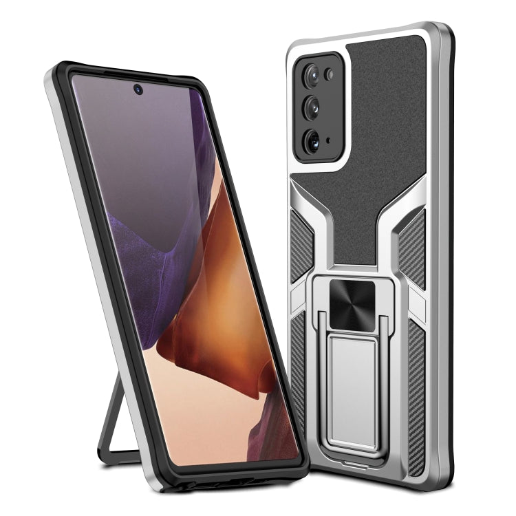 For Samsung Galaxy Note20 Armor 2 in 1 PC + TPU Magnetic Shockproof Case with Foldable Holder