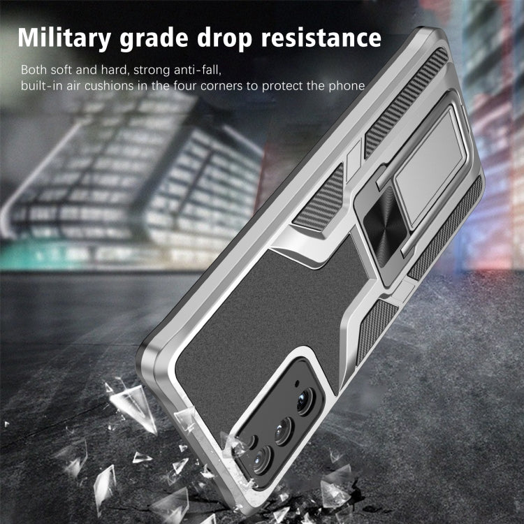 For Samsung Galaxy Note20 Armor 2 in 1 PC + TPU Magnetic Shockproof Case with Foldable Holder