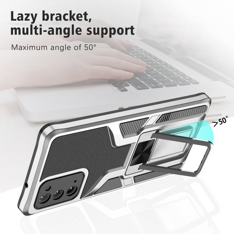 For Samsung Galaxy Note20 Armor 2 in 1 PC + TPU Magnetic Shockproof Case with Foldable Holder