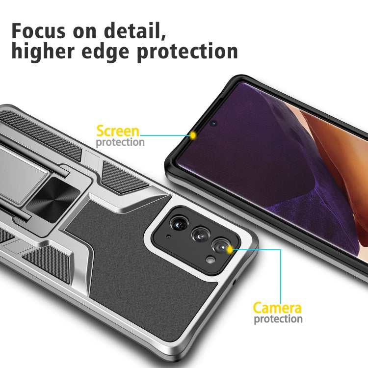 For Samsung Galaxy Note20 Armor 2 in 1 PC + TPU Magnetic Shockproof Case with Foldable Holder
