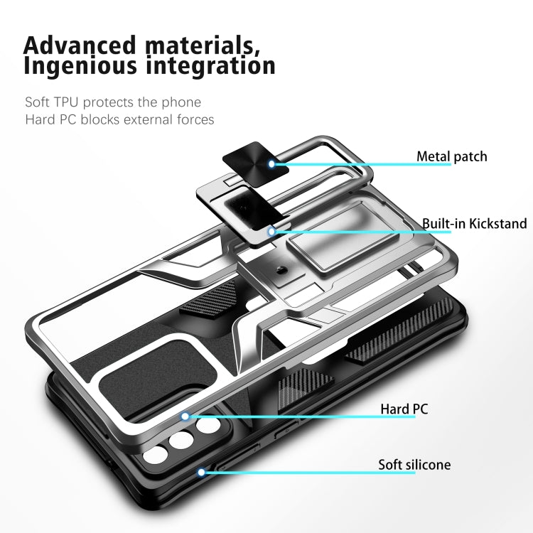 For Samsung Galaxy Note20 Armor 2 in 1 PC + TPU Magnetic Shockproof Case with Foldable Holder