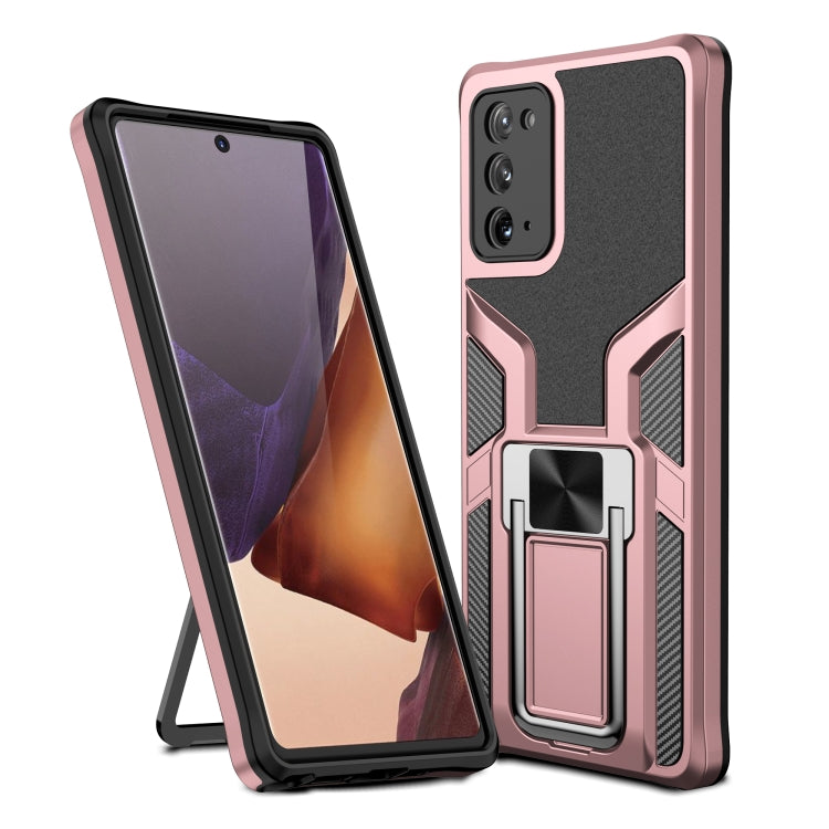 For Samsung Galaxy Note20 Armor 2 in 1 PC + TPU Magnetic Shockproof Case with Foldable Holder