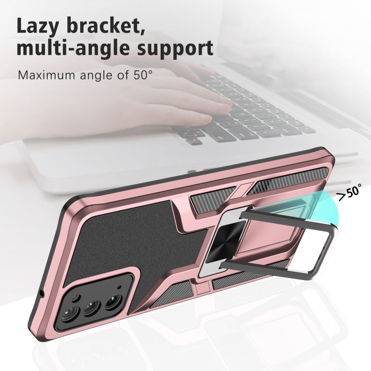 For Samsung Galaxy Note20 Armor 2 in 1 PC + TPU Magnetic Shockproof Case with Foldable Holder