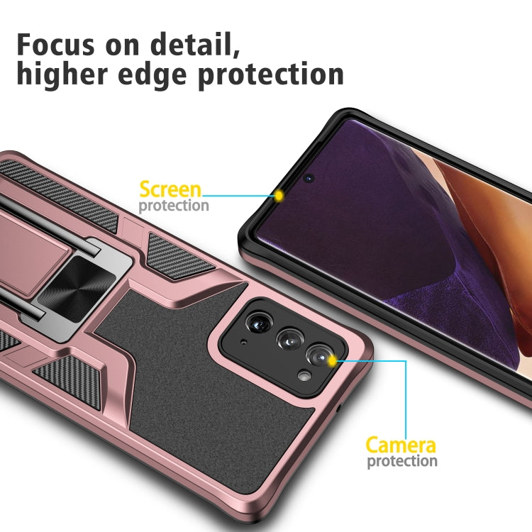 For Samsung Galaxy Note20 Armor 2 in 1 PC + TPU Magnetic Shockproof Case with Foldable Holder