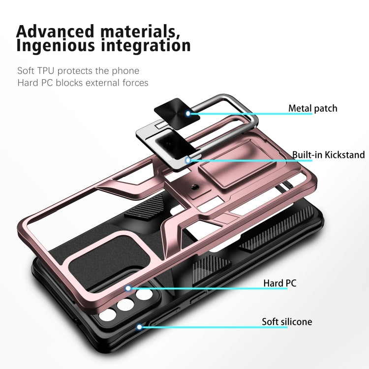 For Samsung Galaxy Note20 Armor 2 in 1 PC + TPU Magnetic Shockproof Case with Foldable Holder