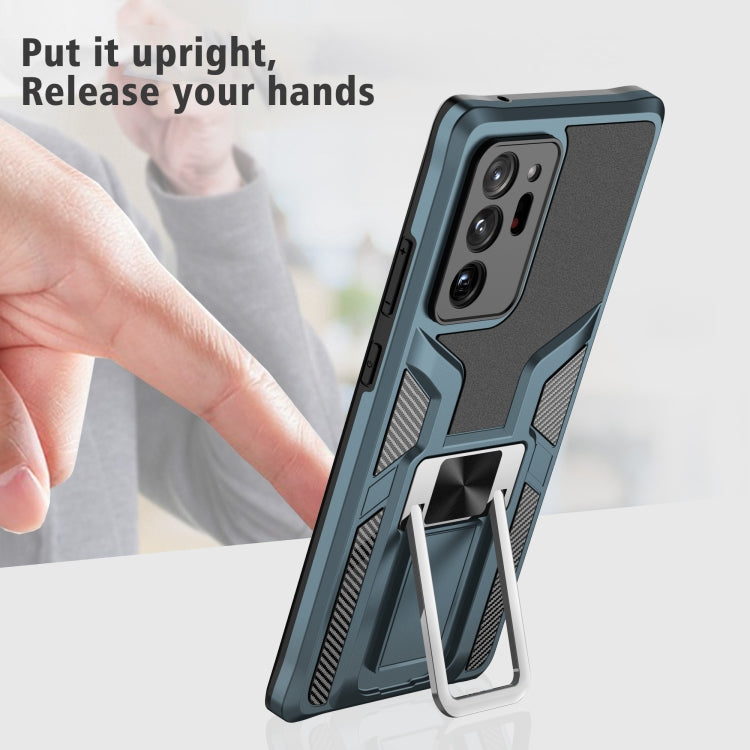 For Samsung Galaxy Note20 Ultra Armor 2 in 1 PC + TPU Magnetic Shockproof Case with Foldable Holder