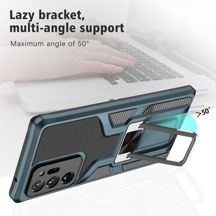 For Samsung Galaxy Note20 Ultra Armor 2 in 1 PC + TPU Magnetic Shockproof Case with Foldable Holder