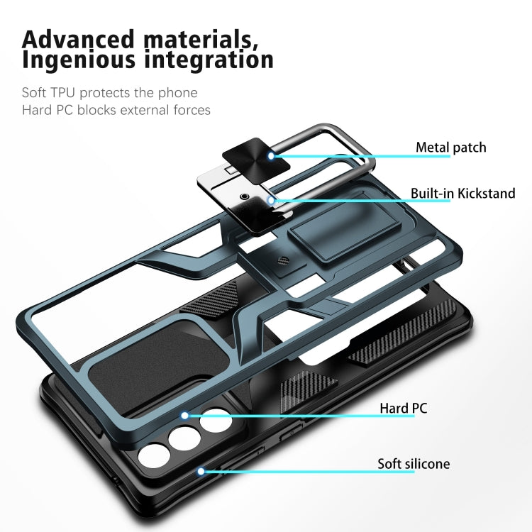For Samsung Galaxy Note20 Ultra Armor 2 in 1 PC + TPU Magnetic Shockproof Case with Foldable Holder