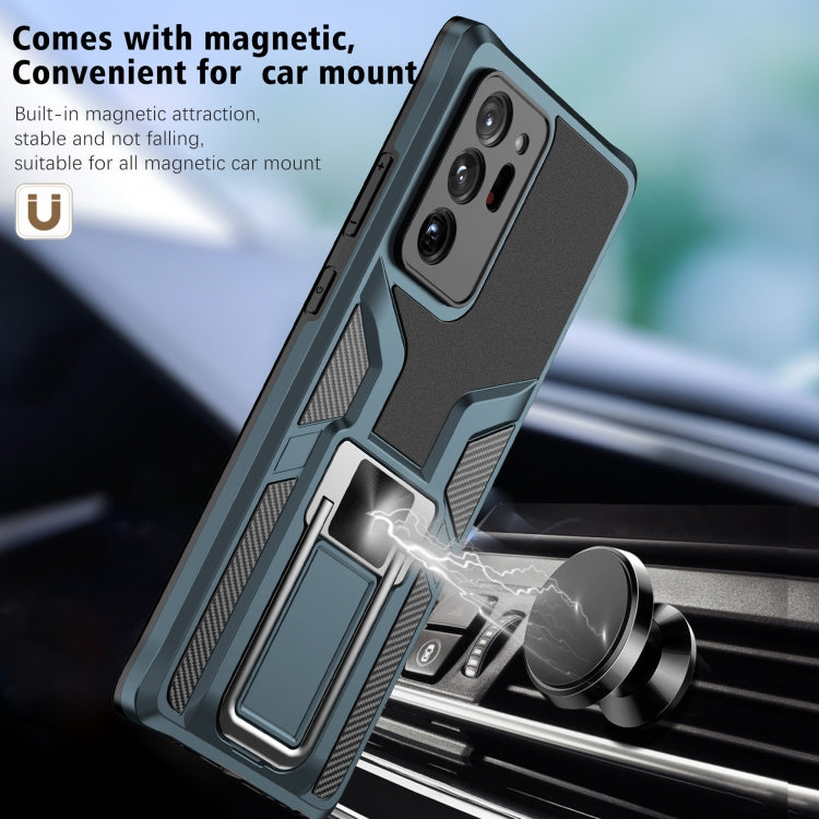 For Samsung Galaxy Note20 Ultra Armor 2 in 1 PC + TPU Magnetic Shockproof Case with Foldable Holder