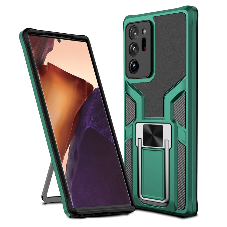 For Samsung Galaxy Note20 Ultra Armor 2 in 1 PC + TPU Magnetic Shockproof Case with Foldable Holder
