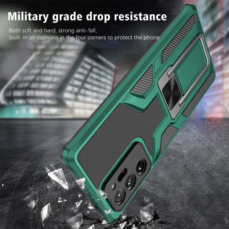For Samsung Galaxy Note20 Ultra Armor 2 in 1 PC + TPU Magnetic Shockproof Case with Foldable Holder