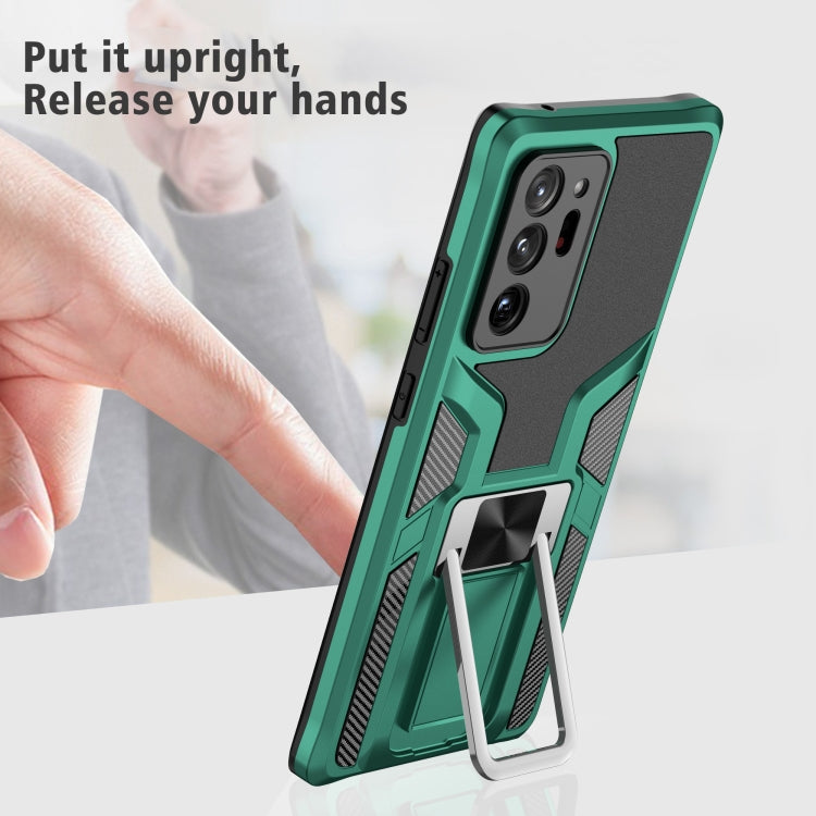 For Samsung Galaxy Note20 Ultra Armor 2 in 1 PC + TPU Magnetic Shockproof Case with Foldable Holder