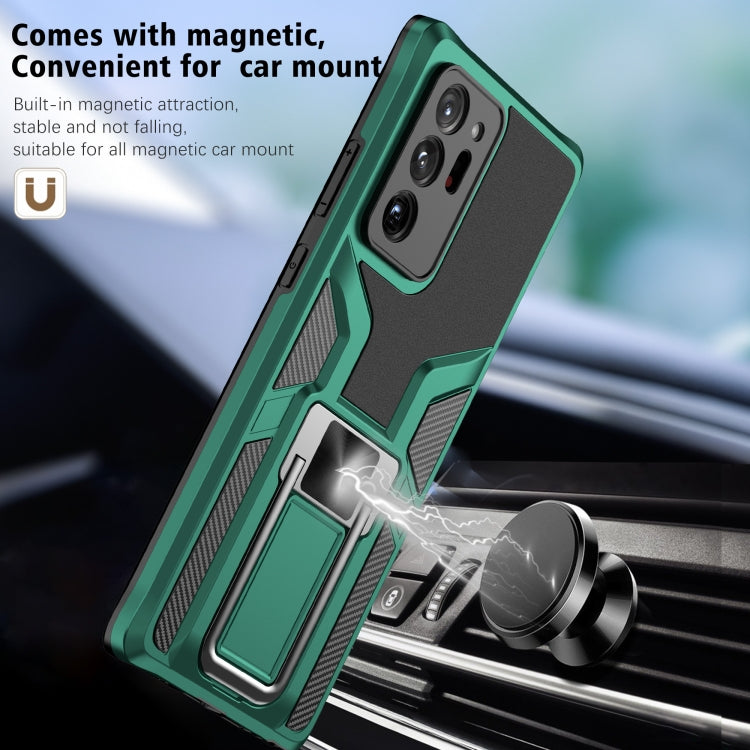 For Samsung Galaxy Note20 Ultra Armor 2 in 1 PC + TPU Magnetic Shockproof Case with Foldable Holder