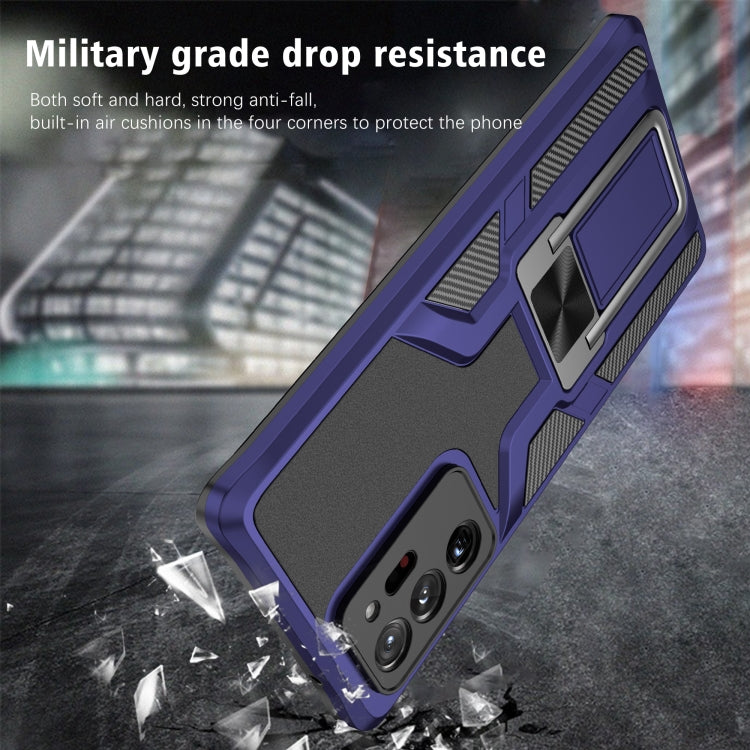For Samsung Galaxy Note20 Ultra Armor 2 in 1 PC + TPU Magnetic Shockproof Case with Foldable Holder