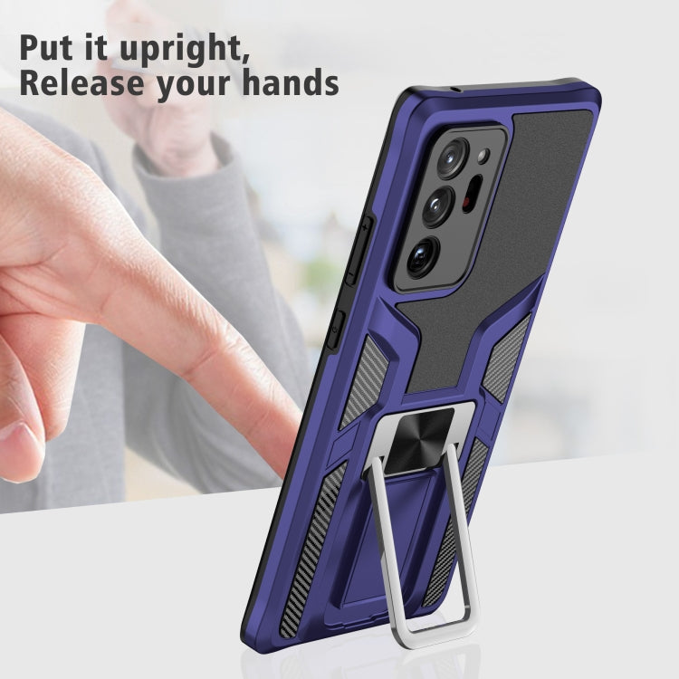 For Samsung Galaxy Note20 Ultra Armor 2 in 1 PC + TPU Magnetic Shockproof Case with Foldable Holder