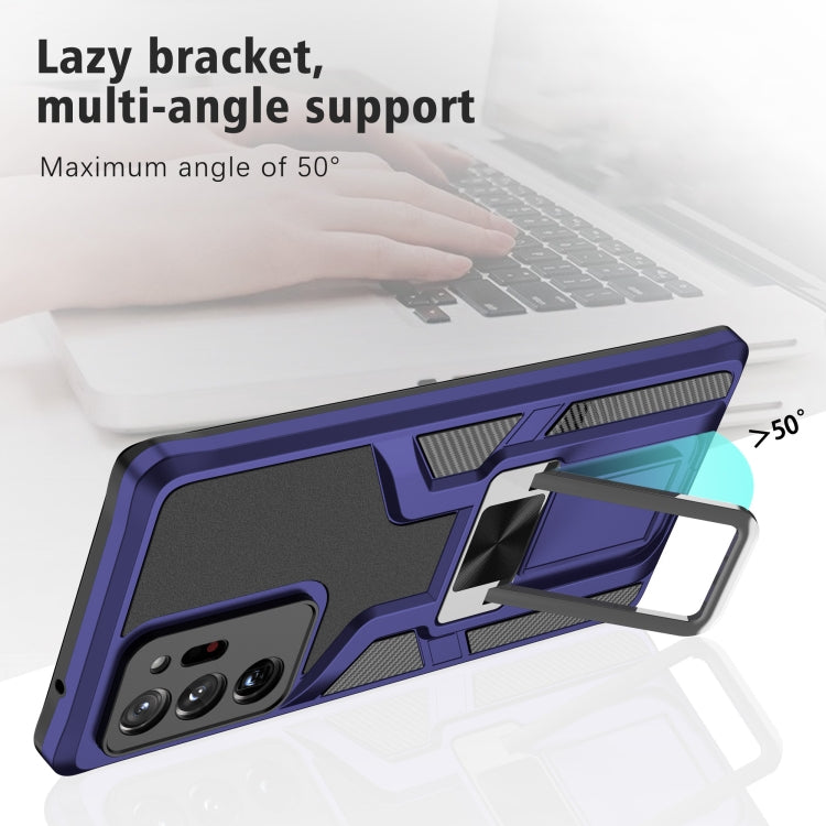 For Samsung Galaxy Note20 Ultra Armor 2 in 1 PC + TPU Magnetic Shockproof Case with Foldable Holder