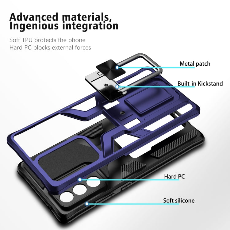 For Samsung Galaxy Note20 Ultra Armor 2 in 1 PC + TPU Magnetic Shockproof Case with Foldable Holder