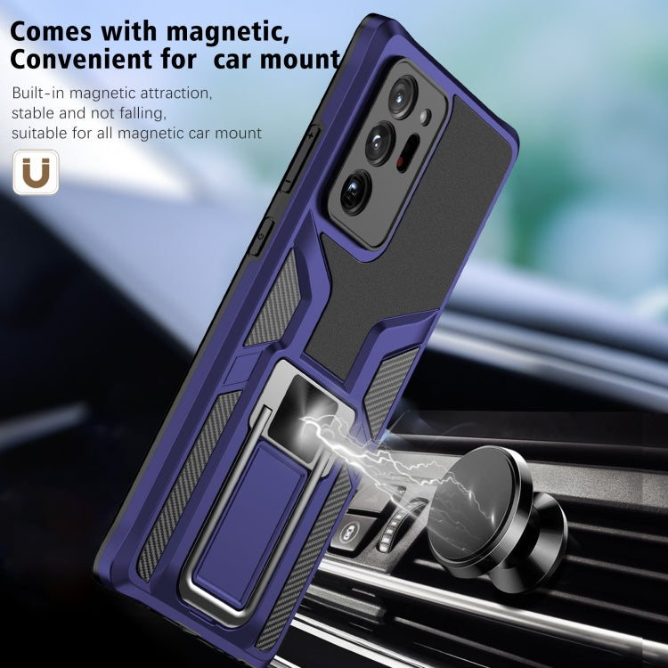 For Samsung Galaxy Note20 Ultra Armor 2 in 1 PC + TPU Magnetic Shockproof Case with Foldable Holder