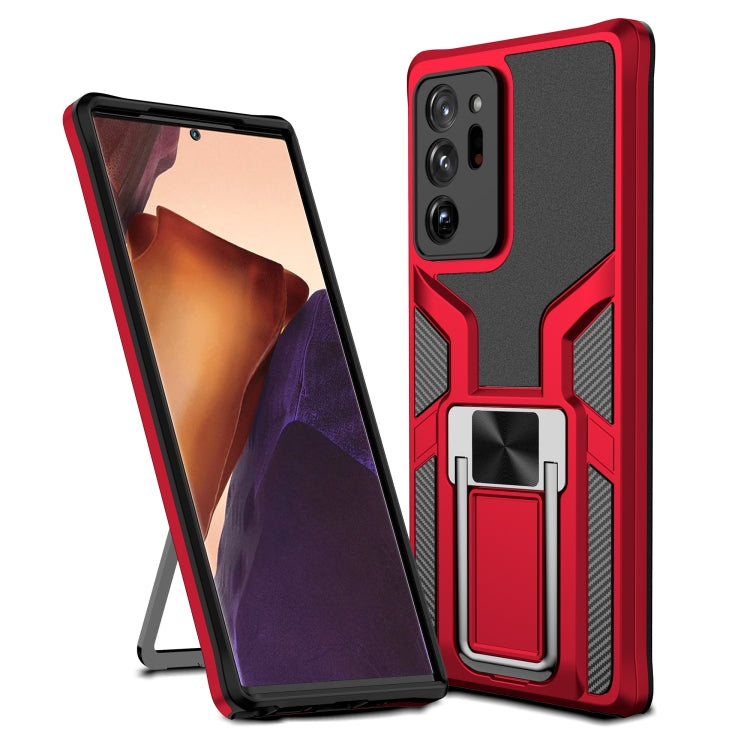 For Samsung Galaxy Note20 Ultra Armor 2 in 1 PC + TPU Magnetic Shockproof Case with Foldable Holder