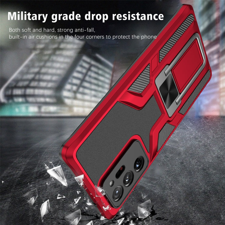 For Samsung Galaxy Note20 Ultra Armor 2 in 1 PC + TPU Magnetic Shockproof Case with Foldable Holder