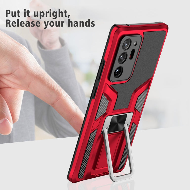 For Samsung Galaxy Note20 Ultra Armor 2 in 1 PC + TPU Magnetic Shockproof Case with Foldable Holder