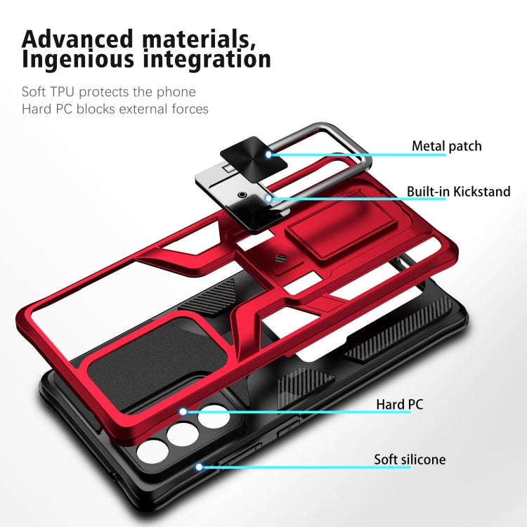 For Samsung Galaxy Note20 Ultra Armor 2 in 1 PC + TPU Magnetic Shockproof Case with Foldable Holder