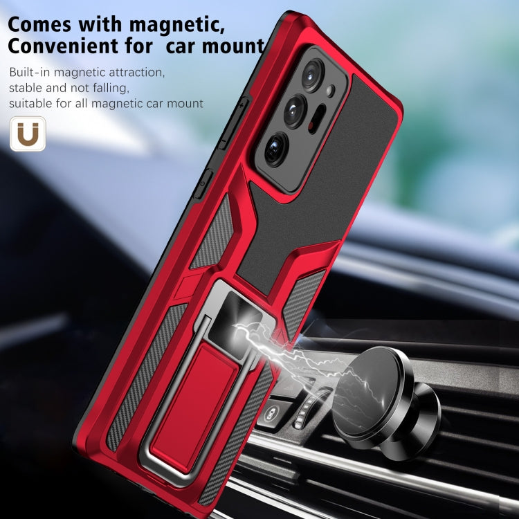 For Samsung Galaxy Note20 Ultra Armor 2 in 1 PC + TPU Magnetic Shockproof Case with Foldable Holder