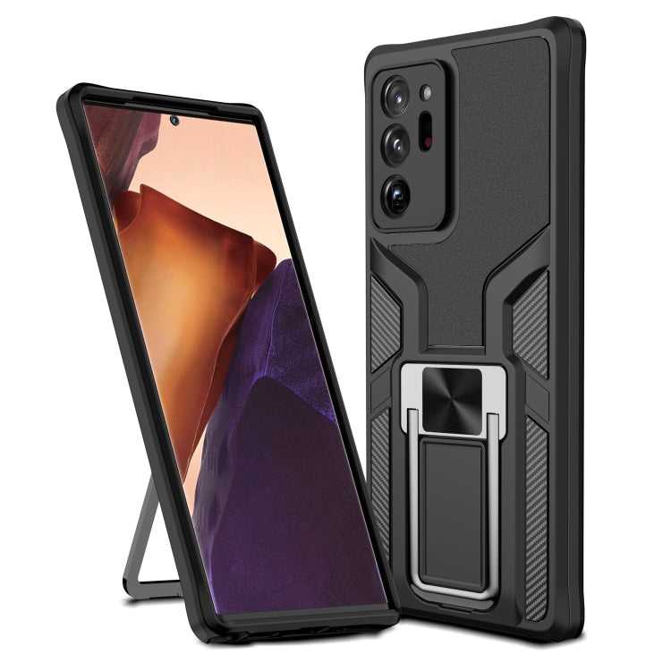 For Samsung Galaxy Note20 Ultra Armor 2 in 1 PC + TPU Magnetic Shockproof Case with Foldable Holder