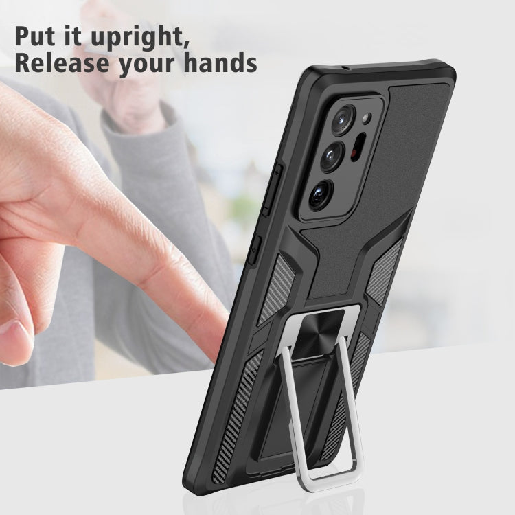 For Samsung Galaxy Note20 Ultra Armor 2 in 1 PC + TPU Magnetic Shockproof Case with Foldable Holder