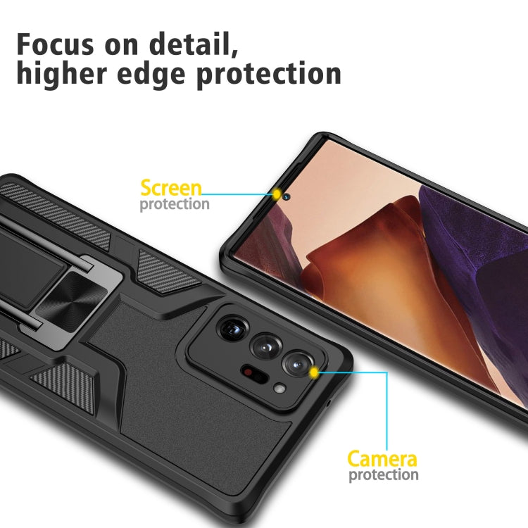 For Samsung Galaxy Note20 Ultra Armor 2 in 1 PC + TPU Magnetic Shockproof Case with Foldable Holder
