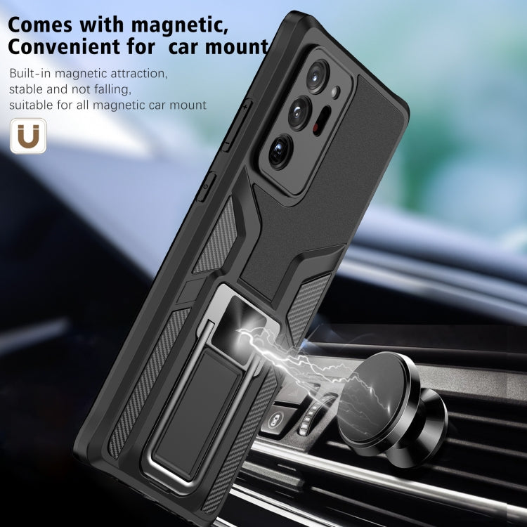 For Samsung Galaxy Note20 Ultra Armor 2 in 1 PC + TPU Magnetic Shockproof Case with Foldable Holder