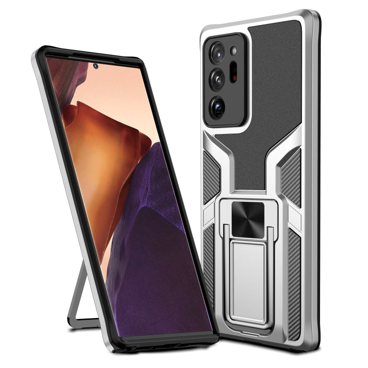 For Samsung Galaxy Note20 Ultra Armor 2 in 1 PC + TPU Magnetic Shockproof Case with Foldable Holder