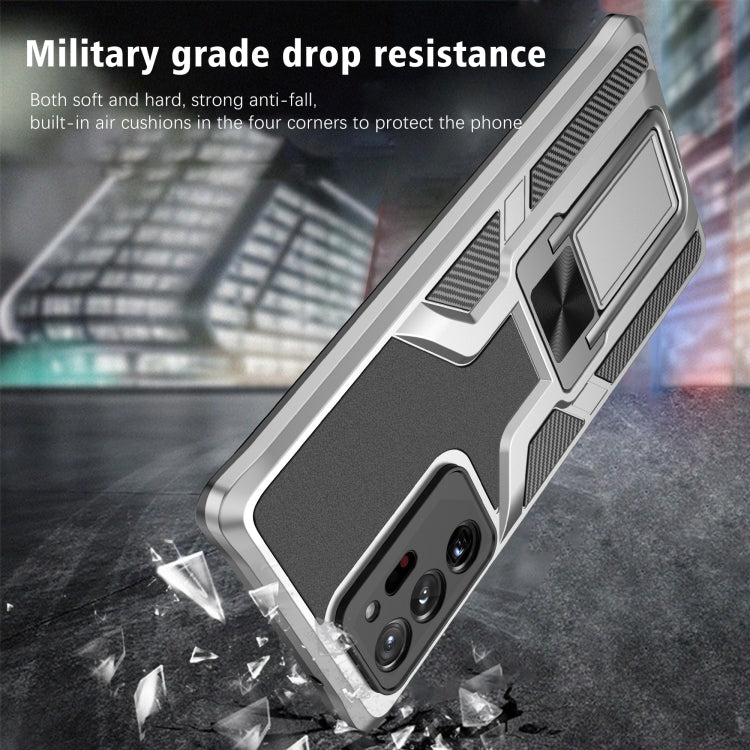 For Samsung Galaxy Note20 Ultra Armor 2 in 1 PC + TPU Magnetic Shockproof Case with Foldable Holder