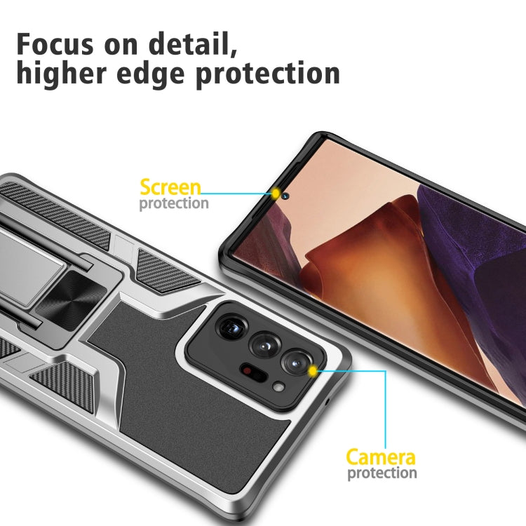 For Samsung Galaxy Note20 Ultra Armor 2 in 1 PC + TPU Magnetic Shockproof Case with Foldable Holder